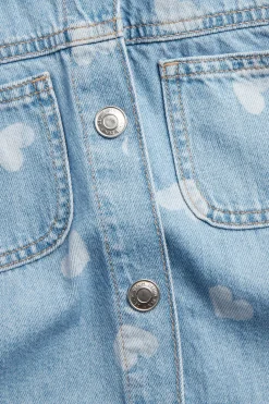 Hjärtmönstrad jeansjacka