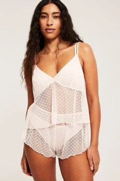 Hjärtmönstrat linne i mesh