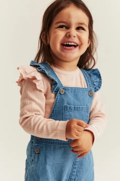 Hängselbyxor i denim