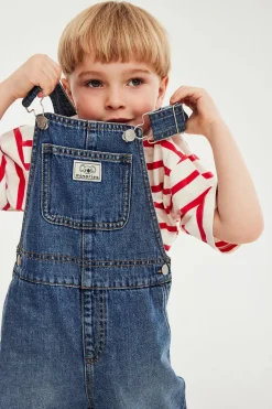 Hängselshorts i denim