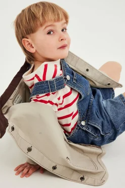 Hängselshorts i denim
