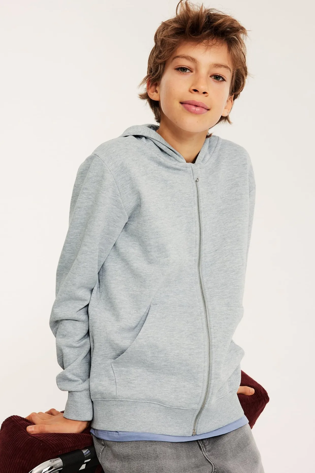 Hoodie med dragkedja