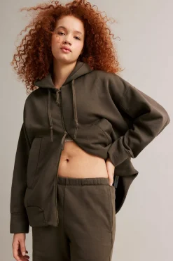 Hoodie med dragkedja