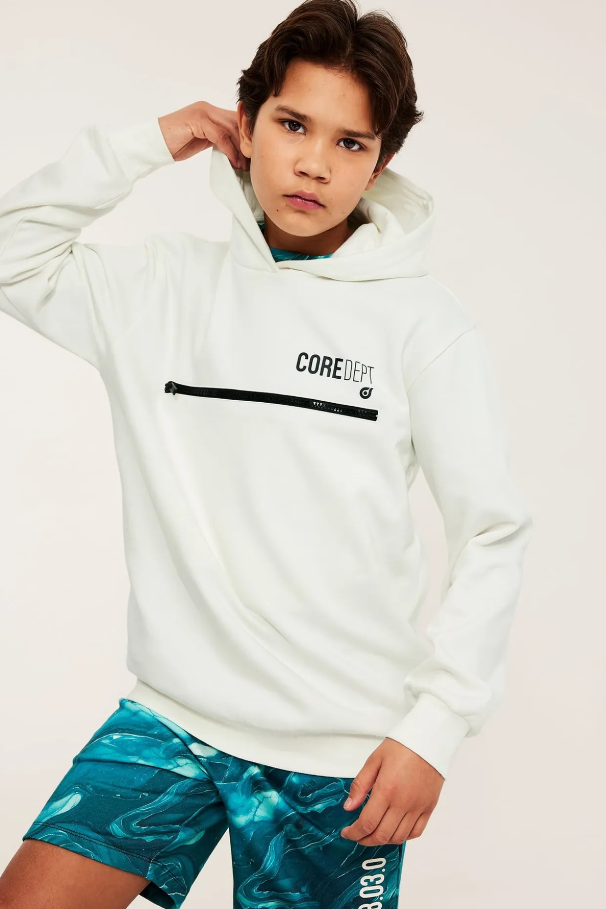 Hoodie med dragkedjedetalj