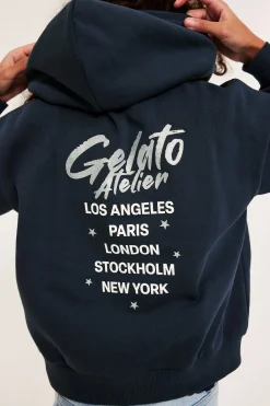 Hoodie med tryck