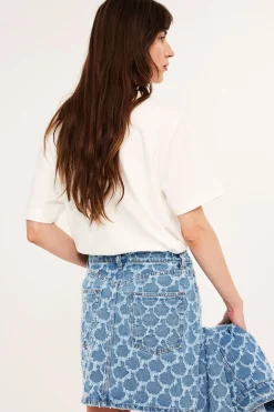 Jeanskjol med struktur