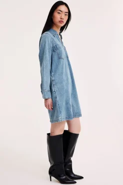Jeansklänning med fickor
