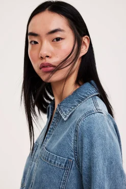 Jeansklänning med fickor