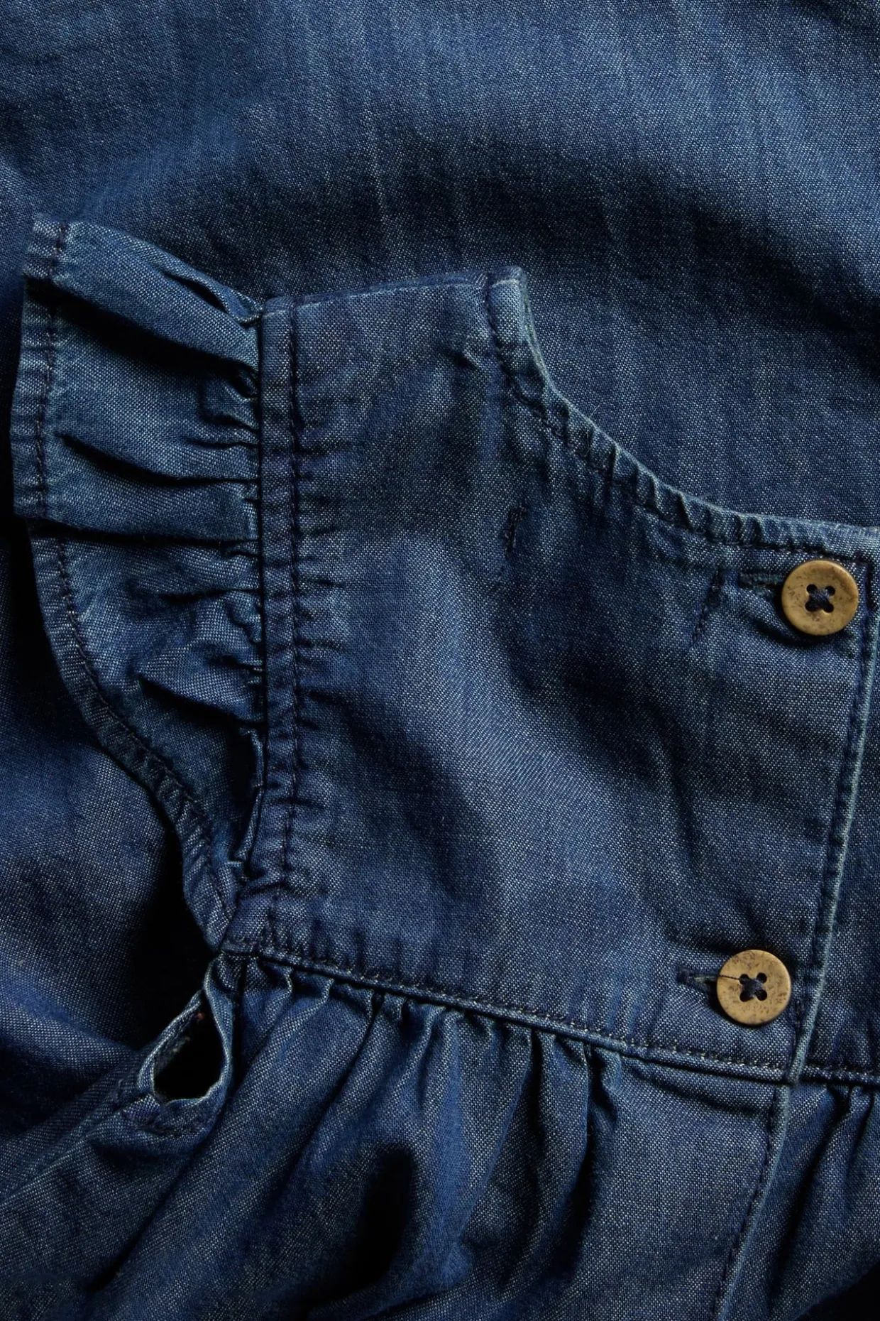 Jeansklänning med volang