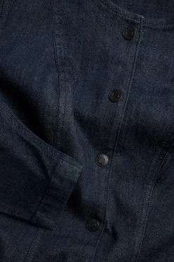 Jeansklänning med voluminösa ärmar