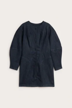 Jeansklänning med voluminösa ärmar