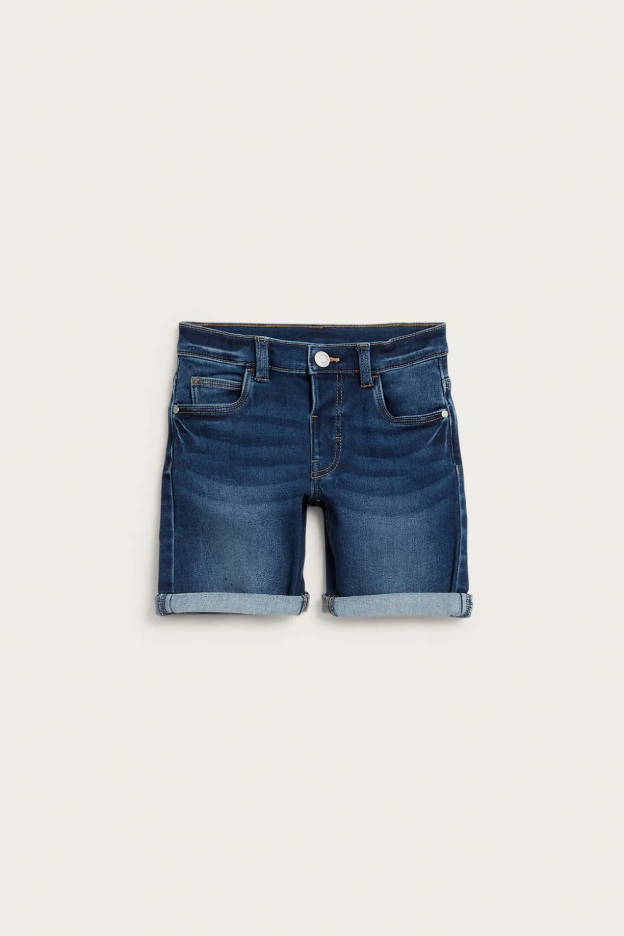 Jeansshorts i denimtrikå