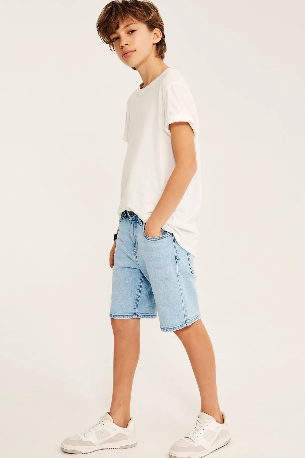 Jeansshorts i stretchig denim