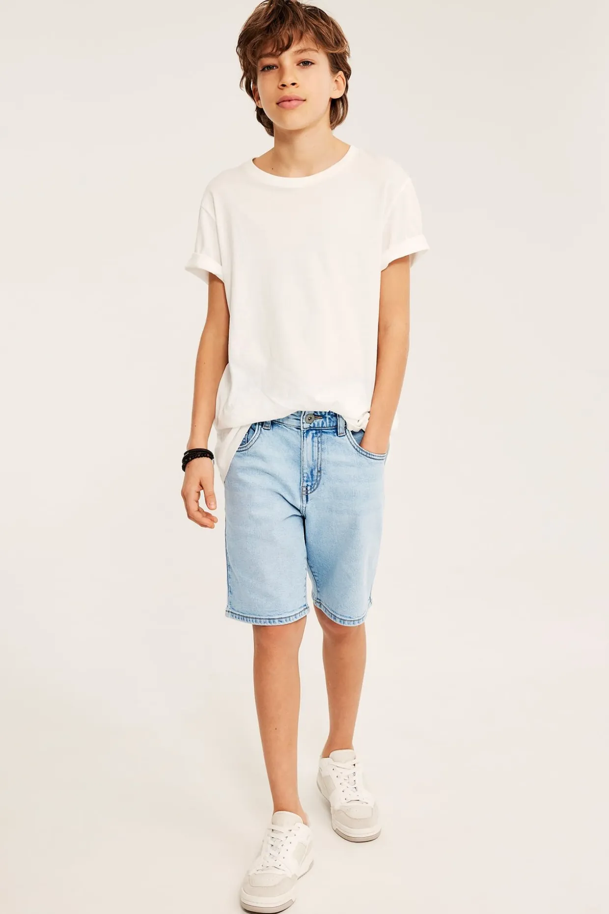 Jeansshorts i stretchig denim