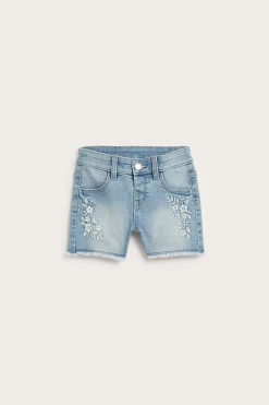 Jeansshorts med broderi