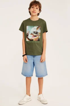Jeansshorts med längre ben