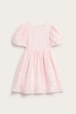 Klänning i organza med puffärm