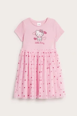 Klänning med tyllkjol och Hello Kitty motiv