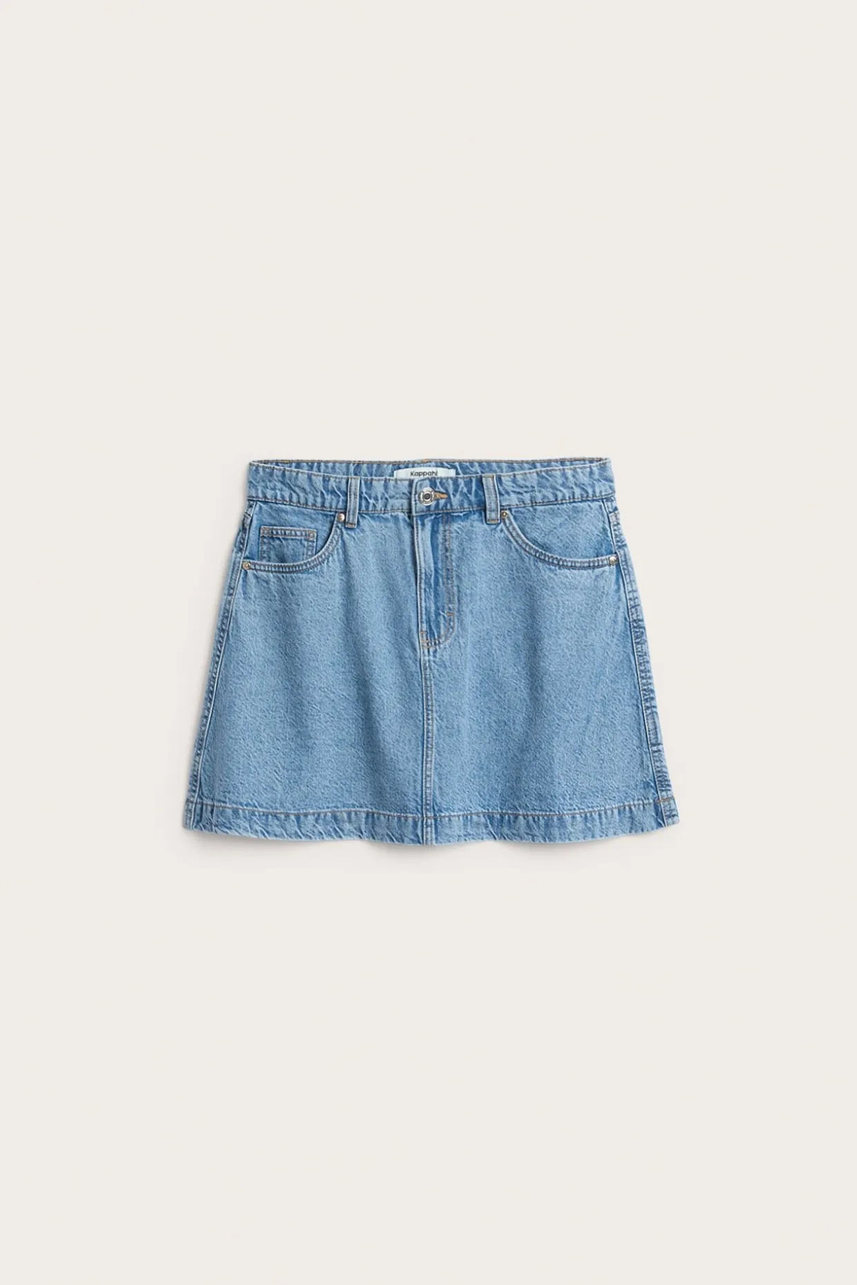 Kort jeanskjol i A-linjeform