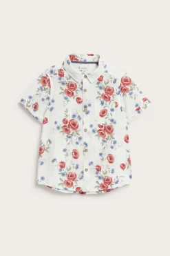 Kortärmad blommig skjorta