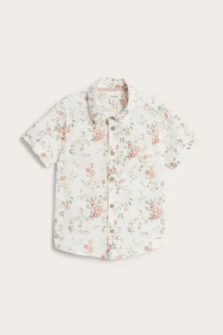 Kortärmad blommig skjorta