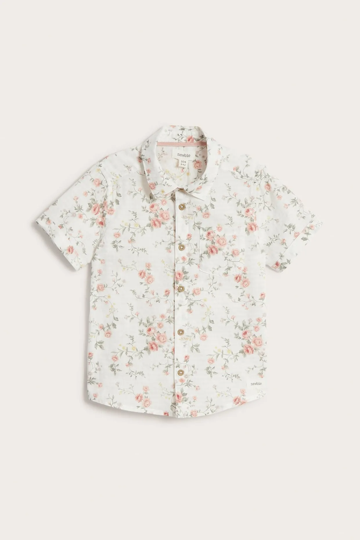 Kortärmad blommig skjorta