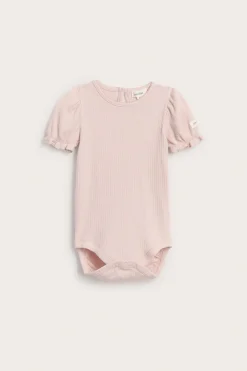 Kortärmad body med puffärm
