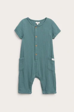 Kortärmad jumpsuit i muslin