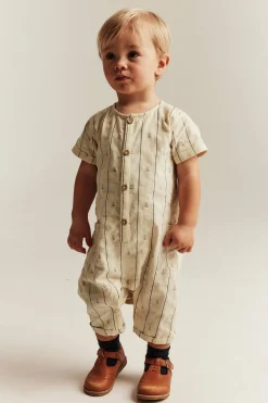 Kortärmad jumpsuit med segelbåtar