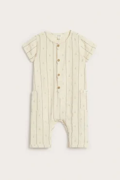 Kortärmad jumpsuit med segelbåtar