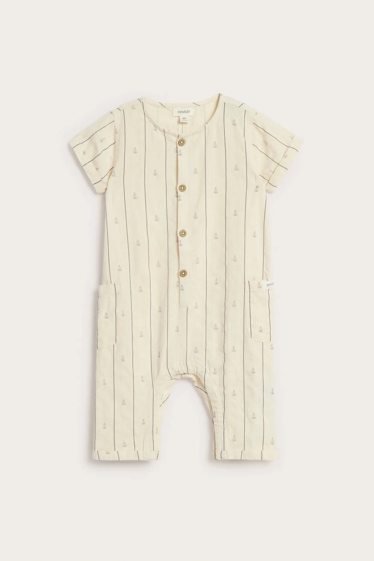 Kortärmad jumpsuit med segelbåtar