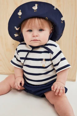 Kortärmad randig babybody