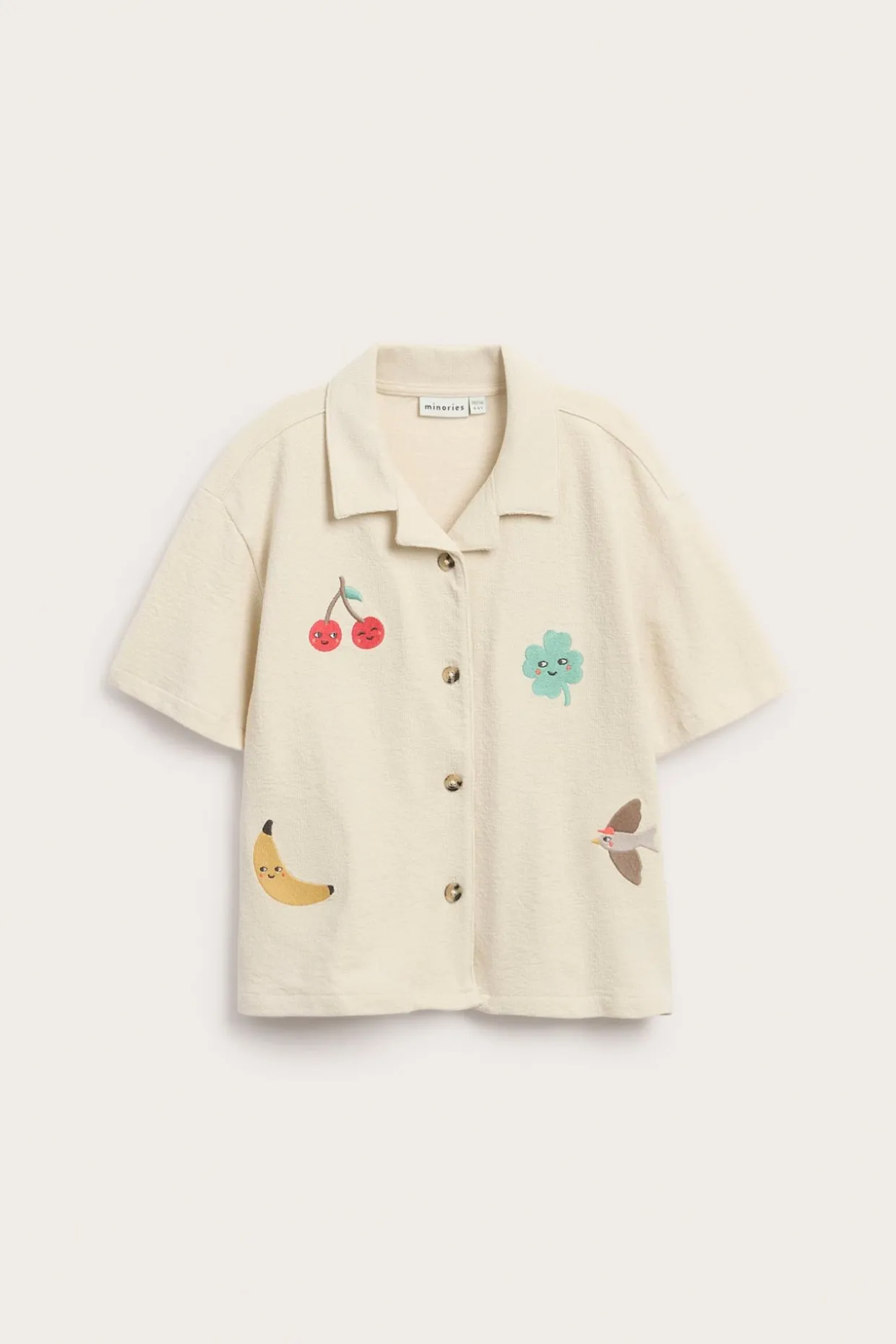 Kortärmad skjorta med broderi