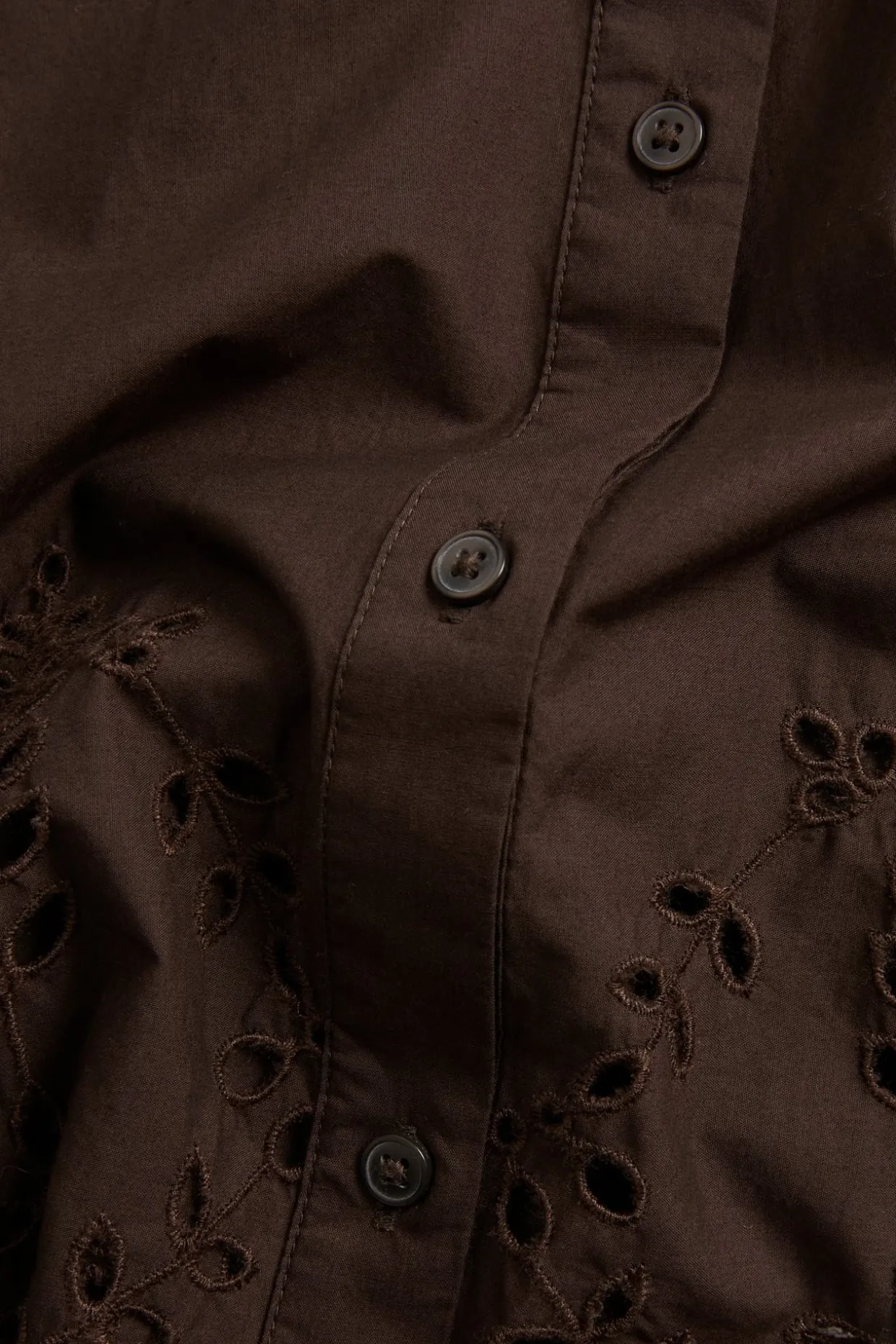 Kortärmad skjorta med broderie anglaise