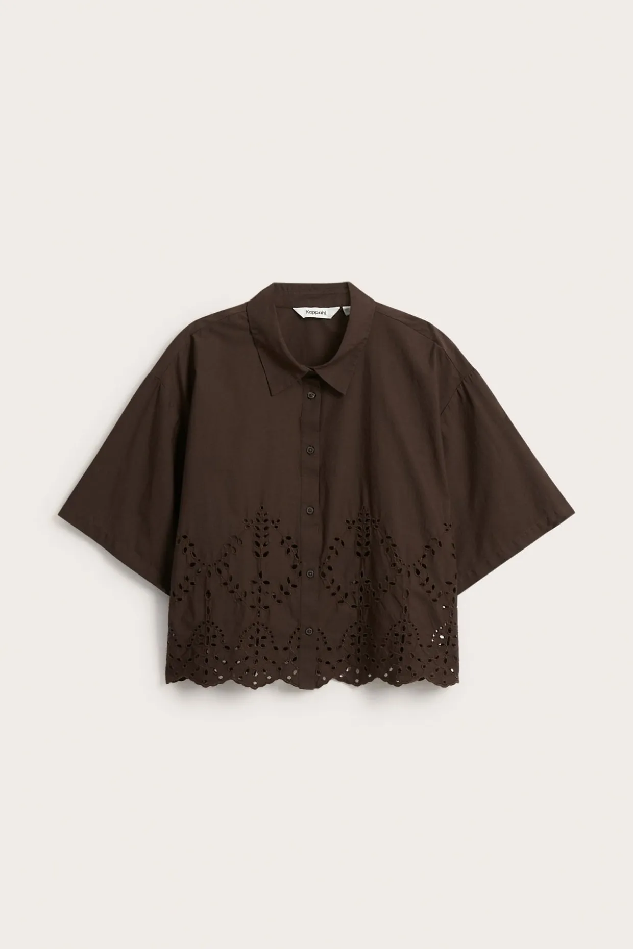 Kortärmad skjorta med broderie anglaise