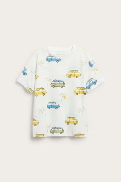 Kortärmad t-shirt i bomull med print