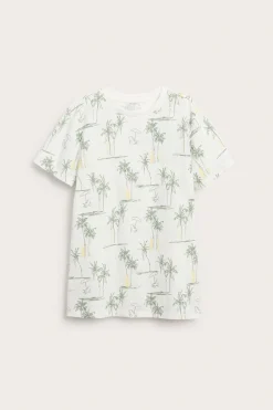Kortärmad t-shirt med palmmönster