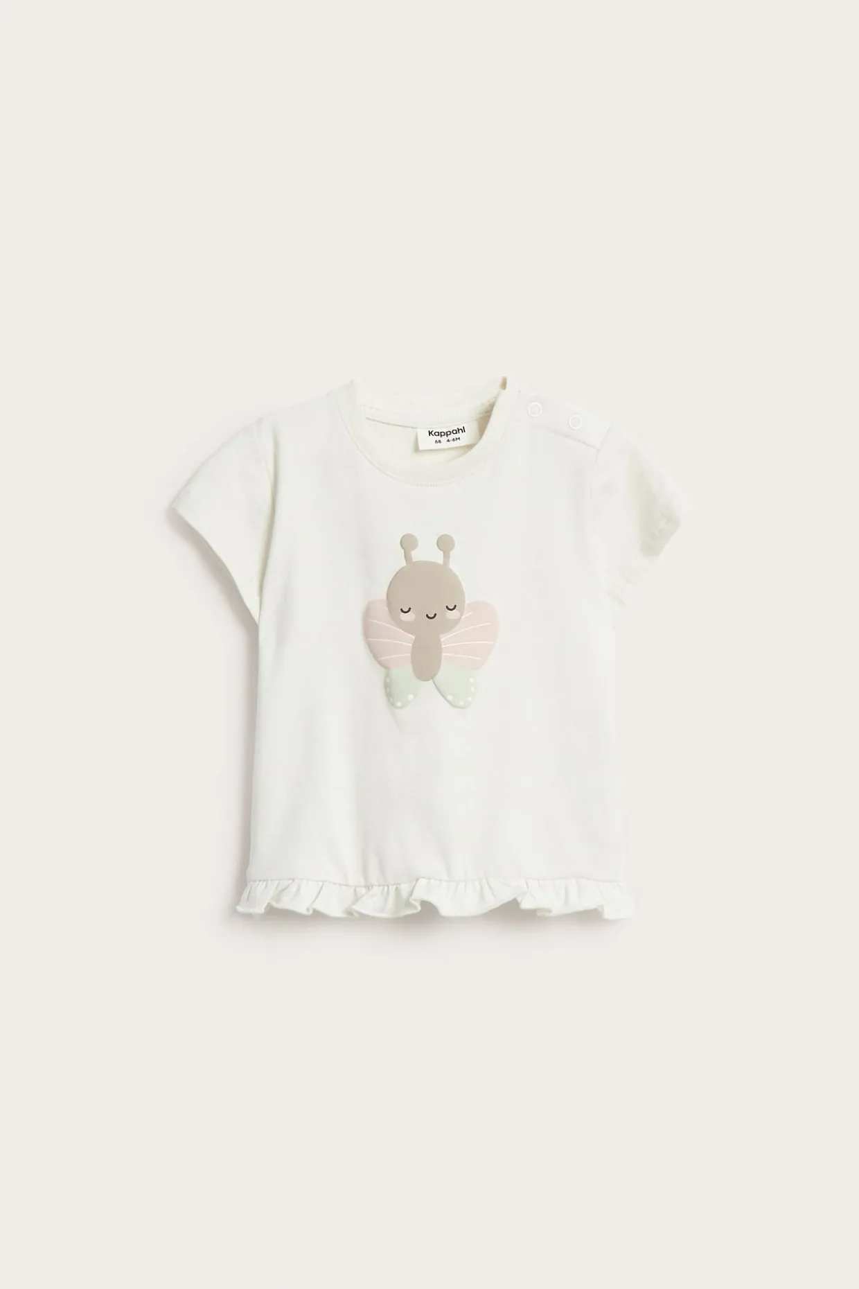 Kortärmad t-shirt med volang