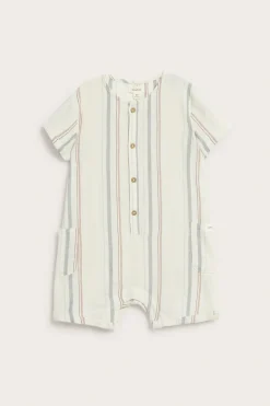 Kortärmad vävd romper