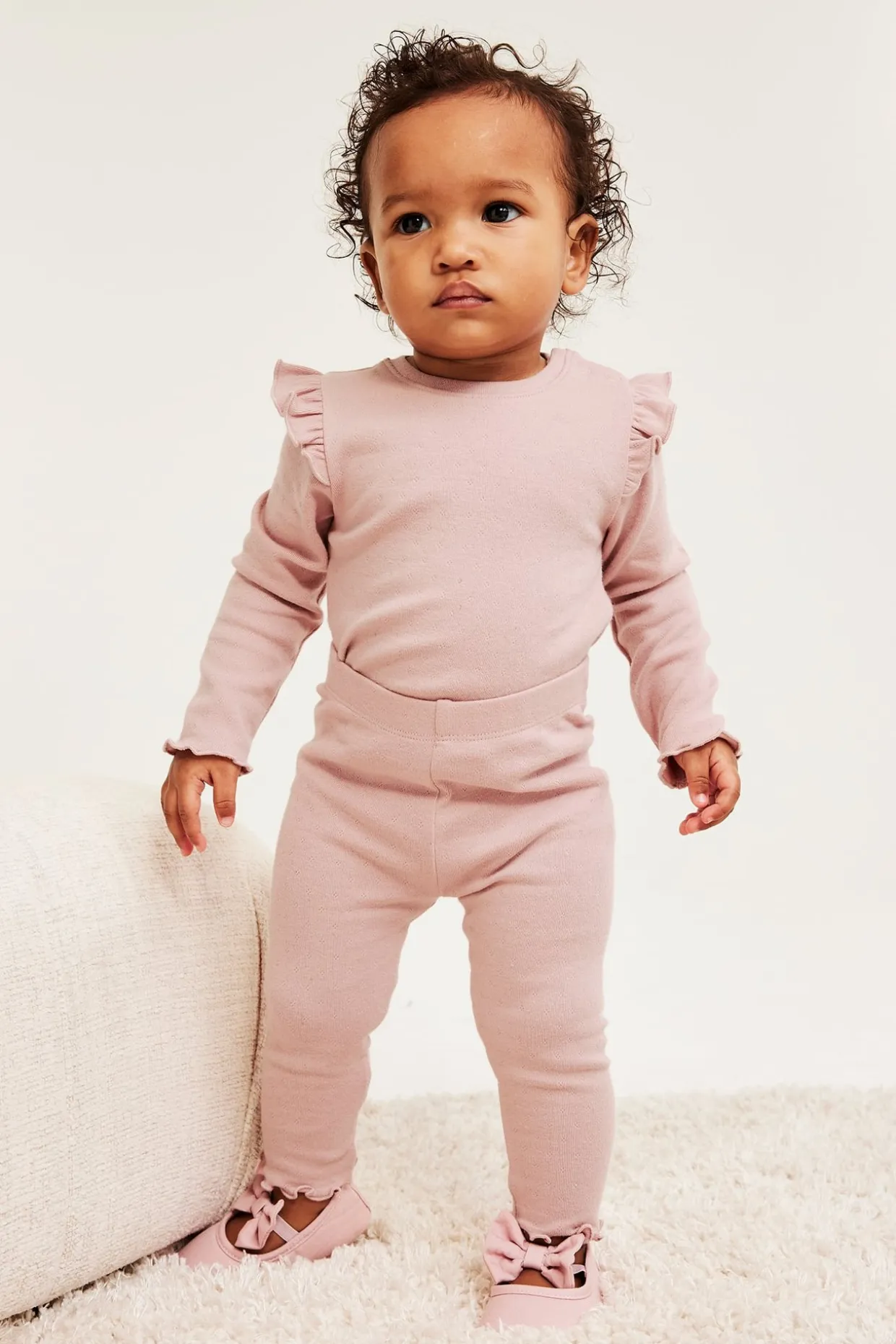 Leggings med pointelle mönster