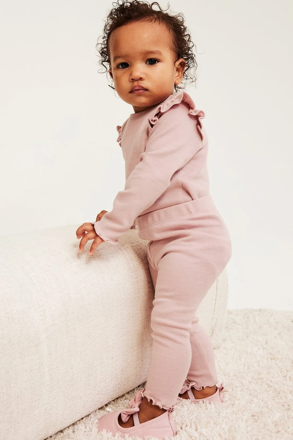 Leggings med pointelle mönster