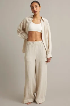 Linnebyxor wide fit
