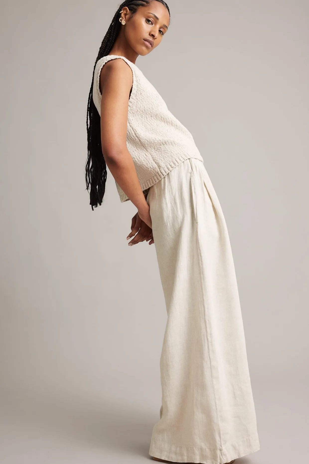 Linnebyxor wide fit