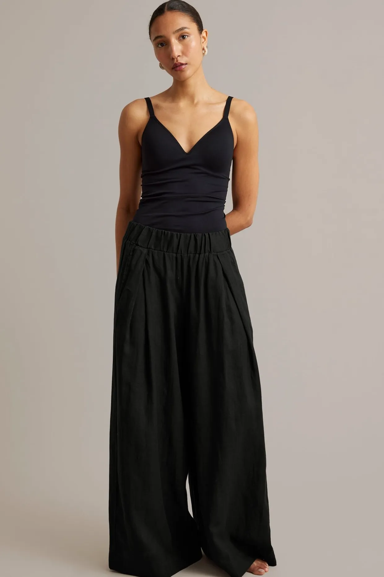 Linnebyxor wide fit