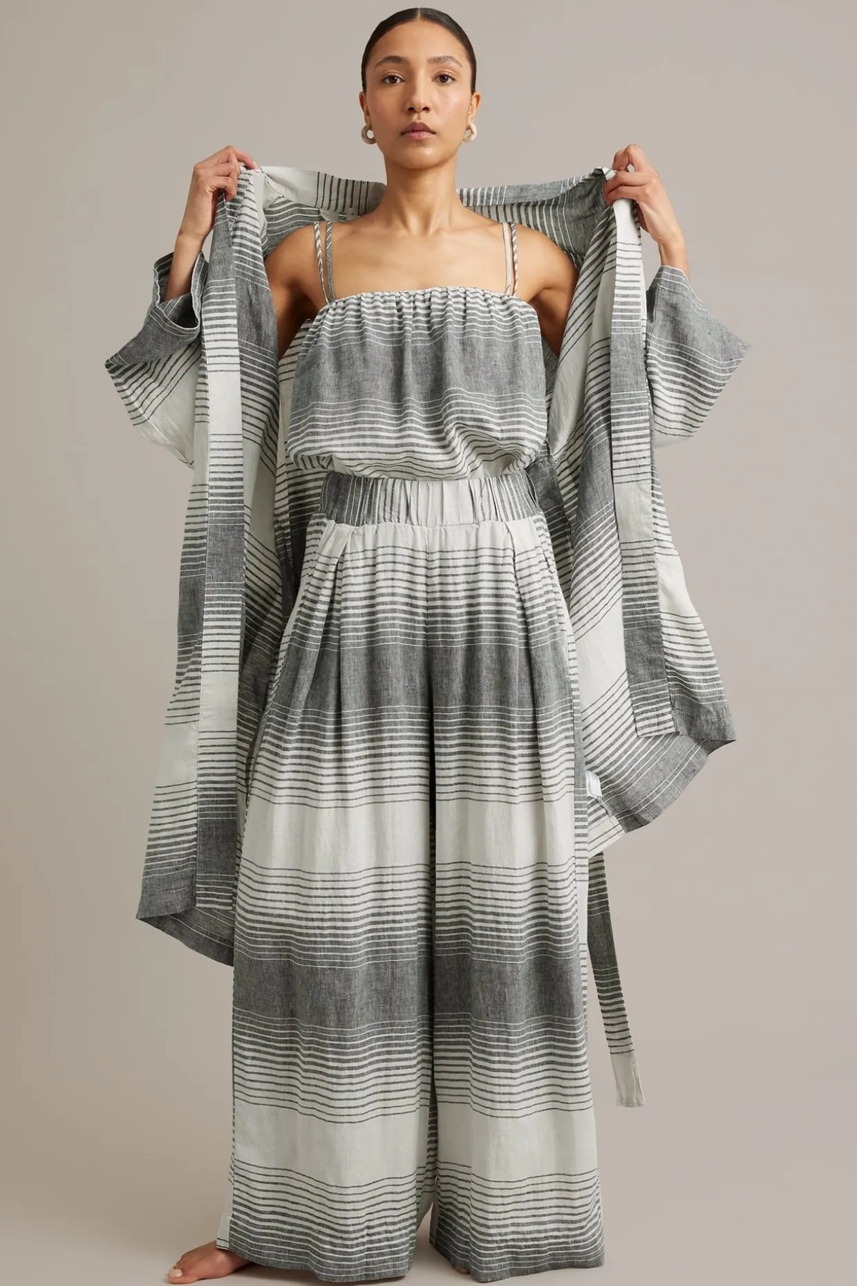 Linnebyxor wide fit