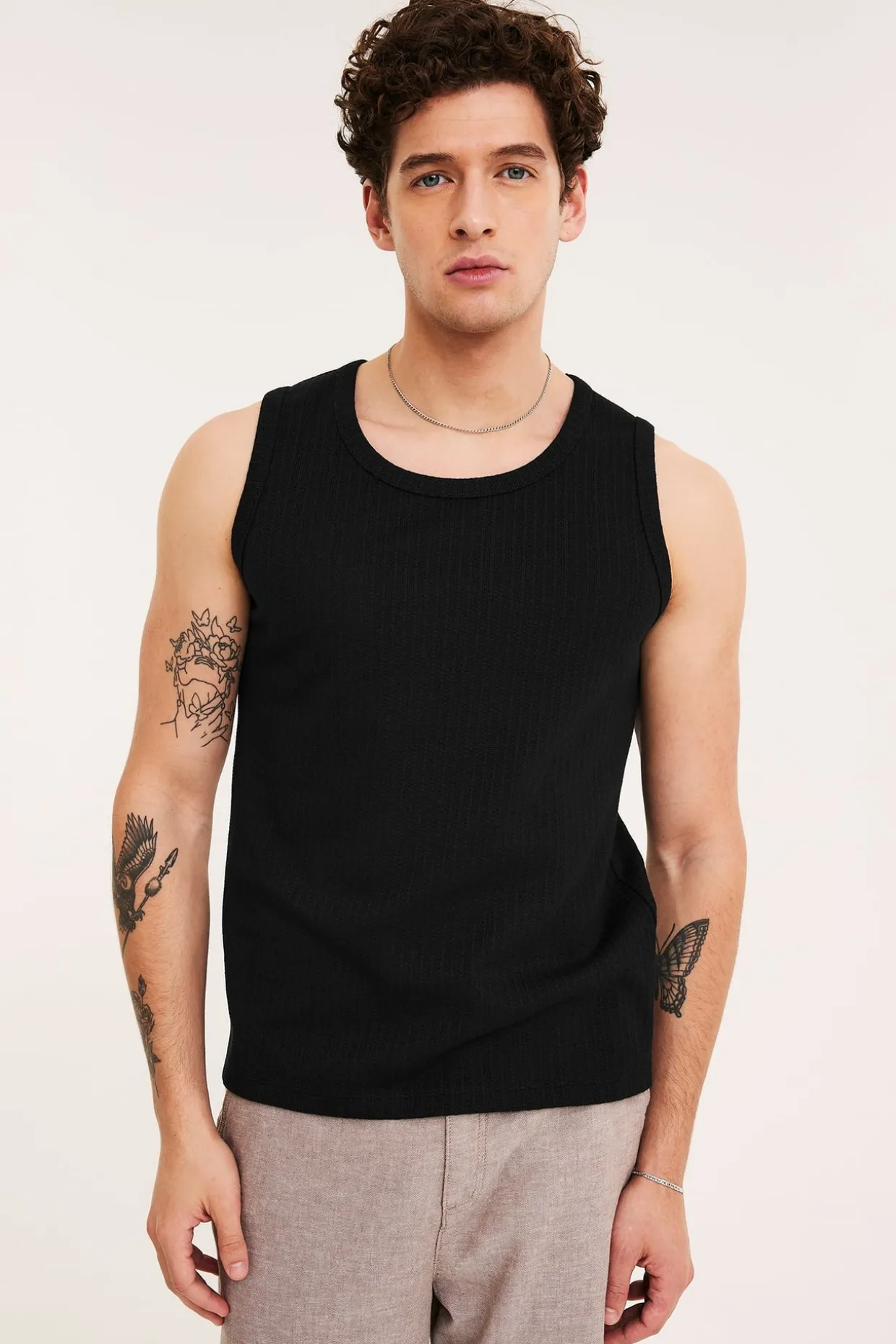 Linne i pointelle slim fit
