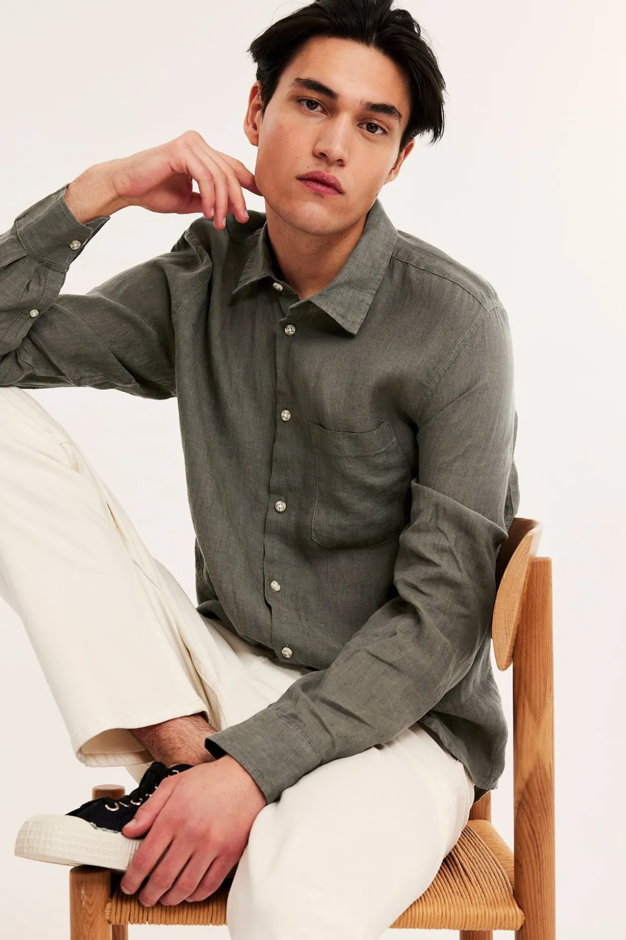 Linneskjorta regular fit