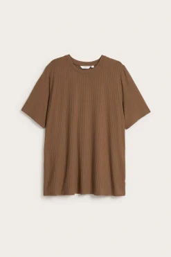 Lång ribbad t-shirt
