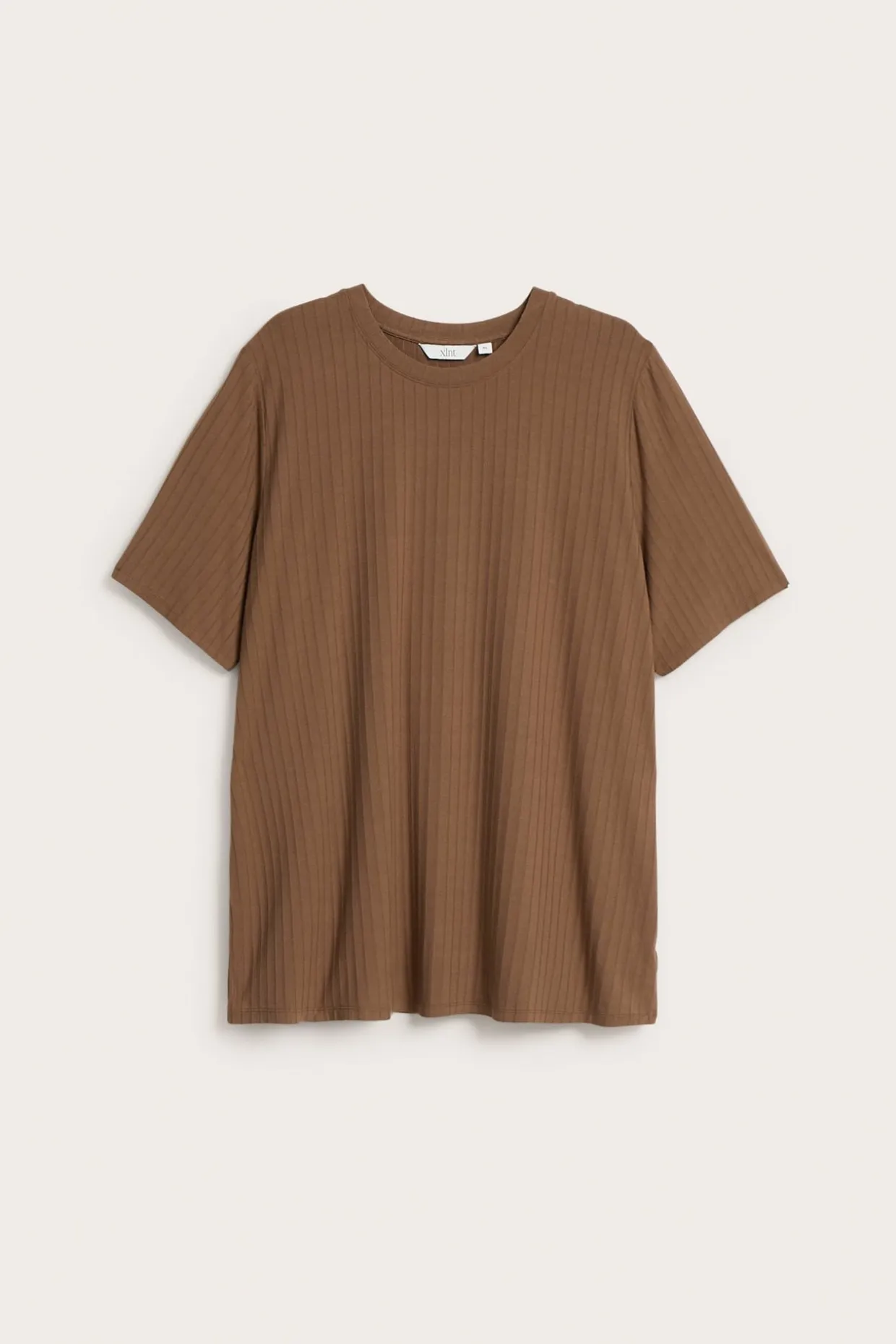 Lång ribbad t-shirt
