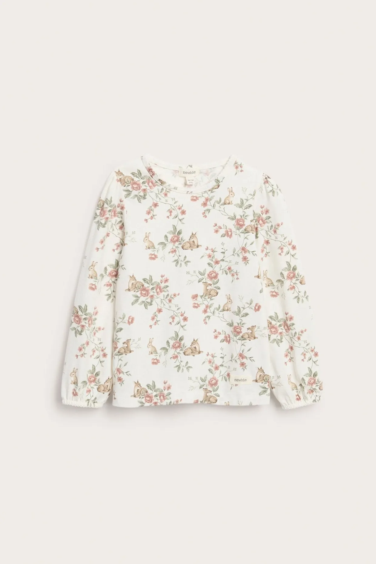 Långärmad topp med blommönster